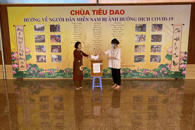 Towards the people in the South affected by Covid 19 of Tieu Dao Pagoda